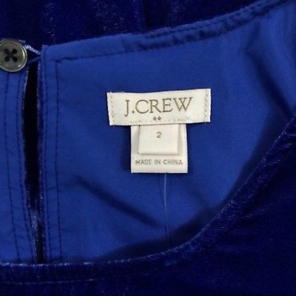 J. Crew Blue Drapey Velvet Peplum Tank Top Sz 2 - Picture 5 of 5